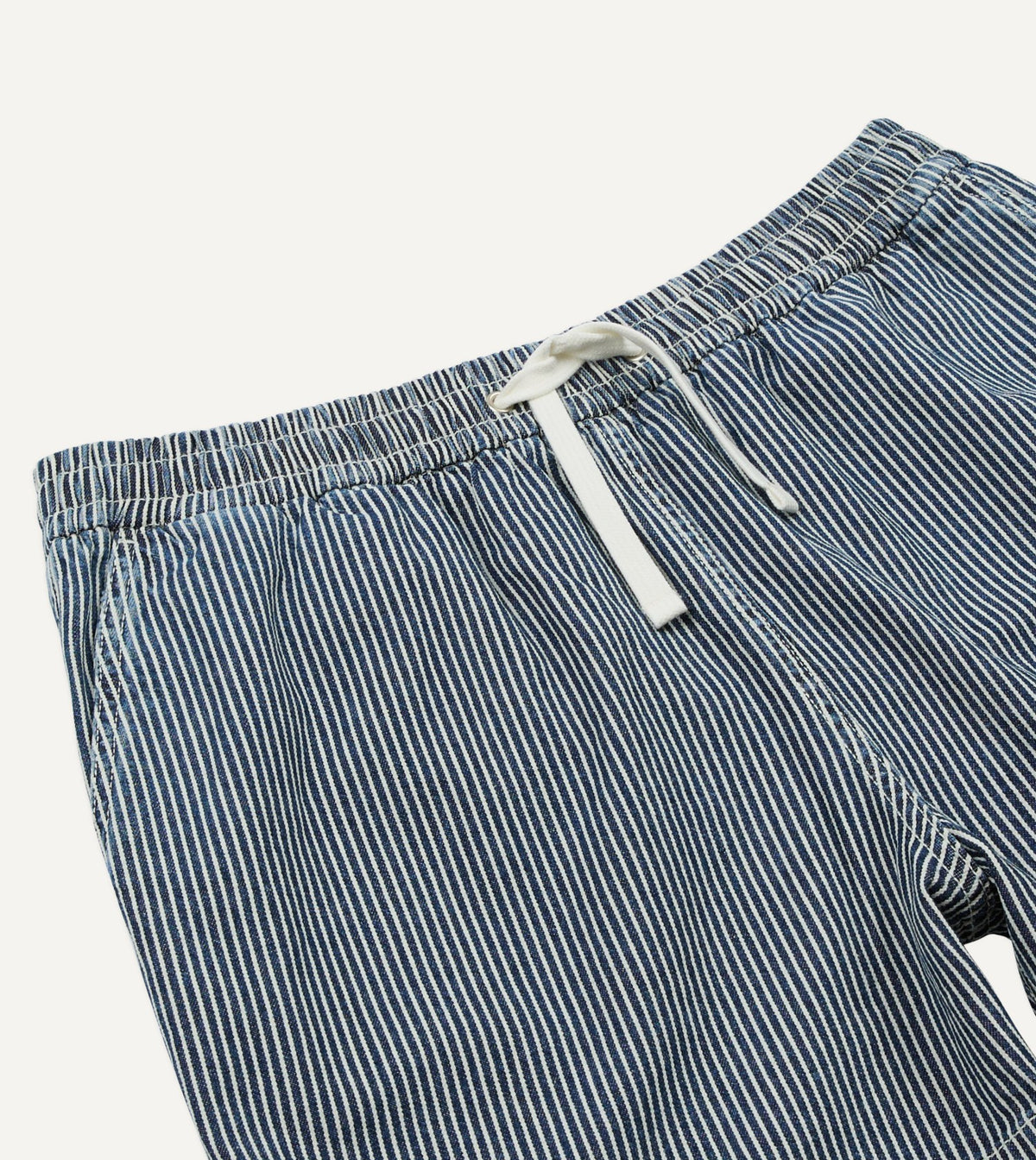Drake's Indigo Stripe Cotton Drawstring Shorts