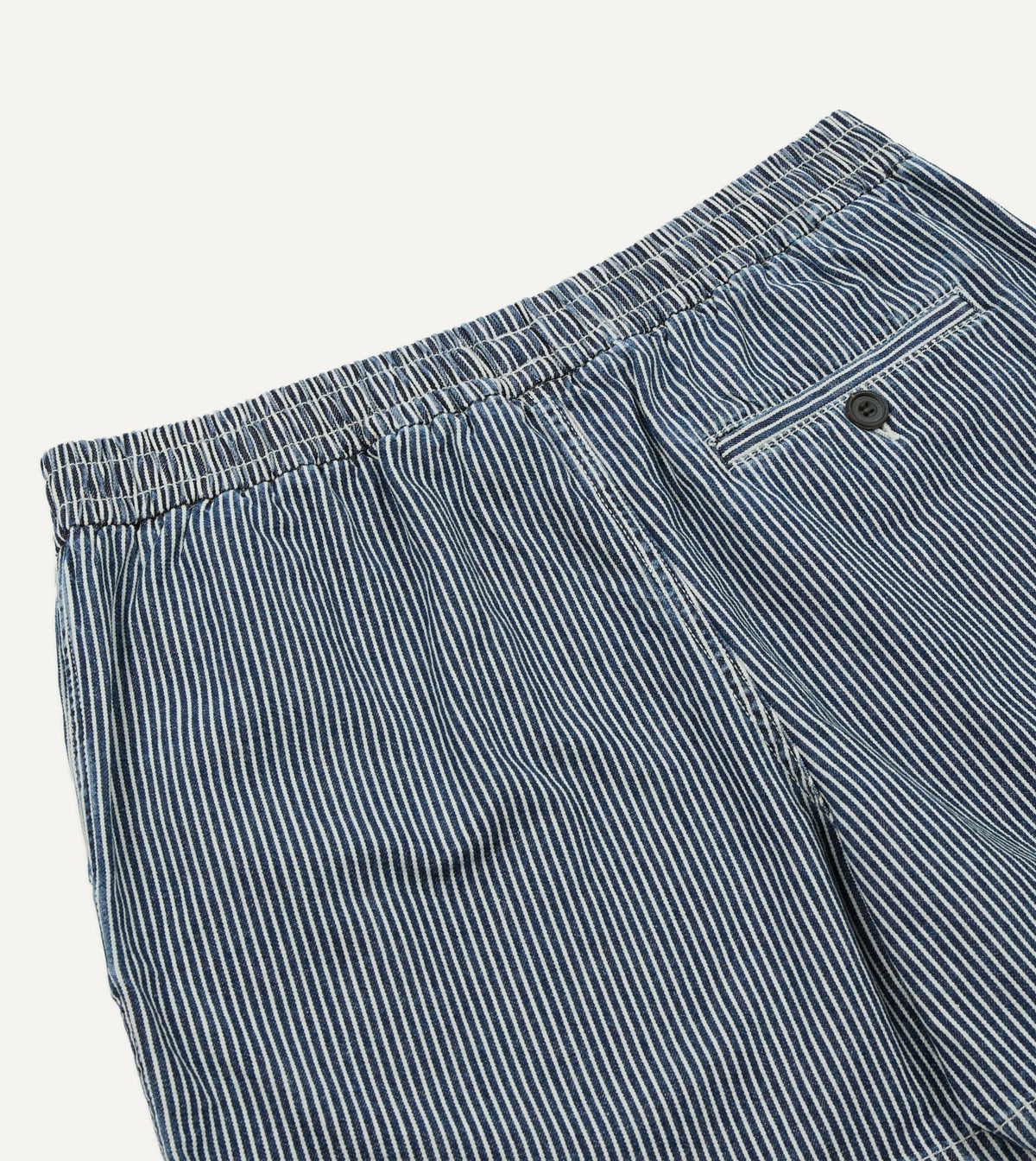 Drake's Indigo Stripe Cotton Drawstring Shorts