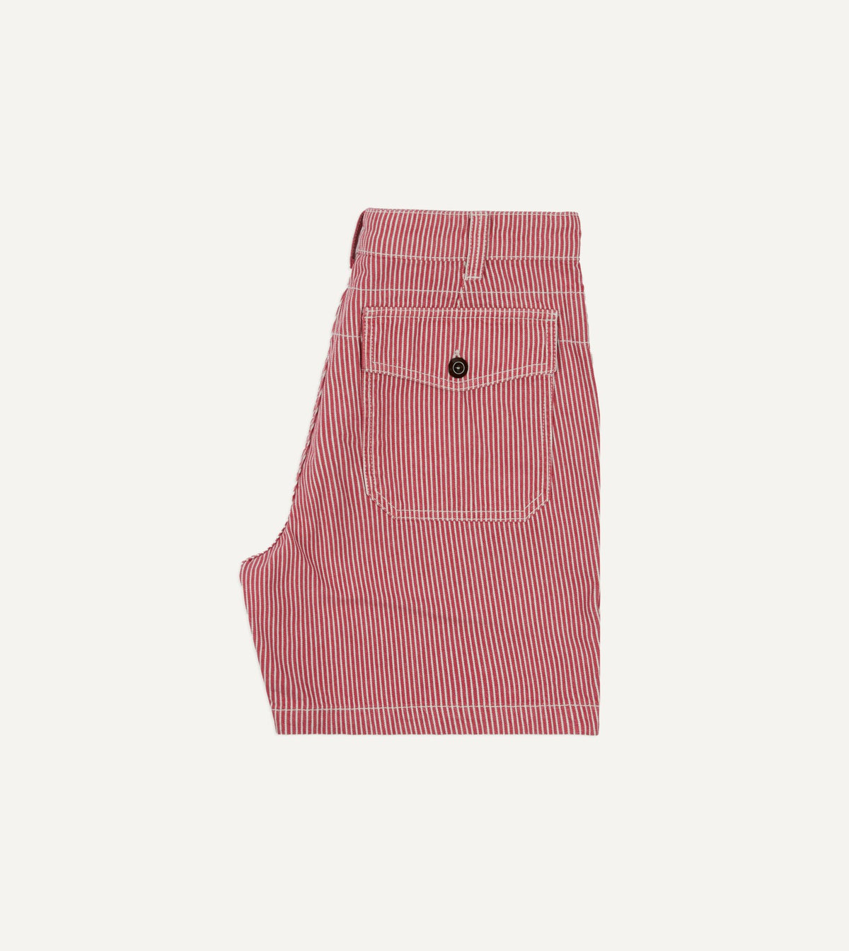 Drake's Red Stripe Cotton Fatigue Shorts