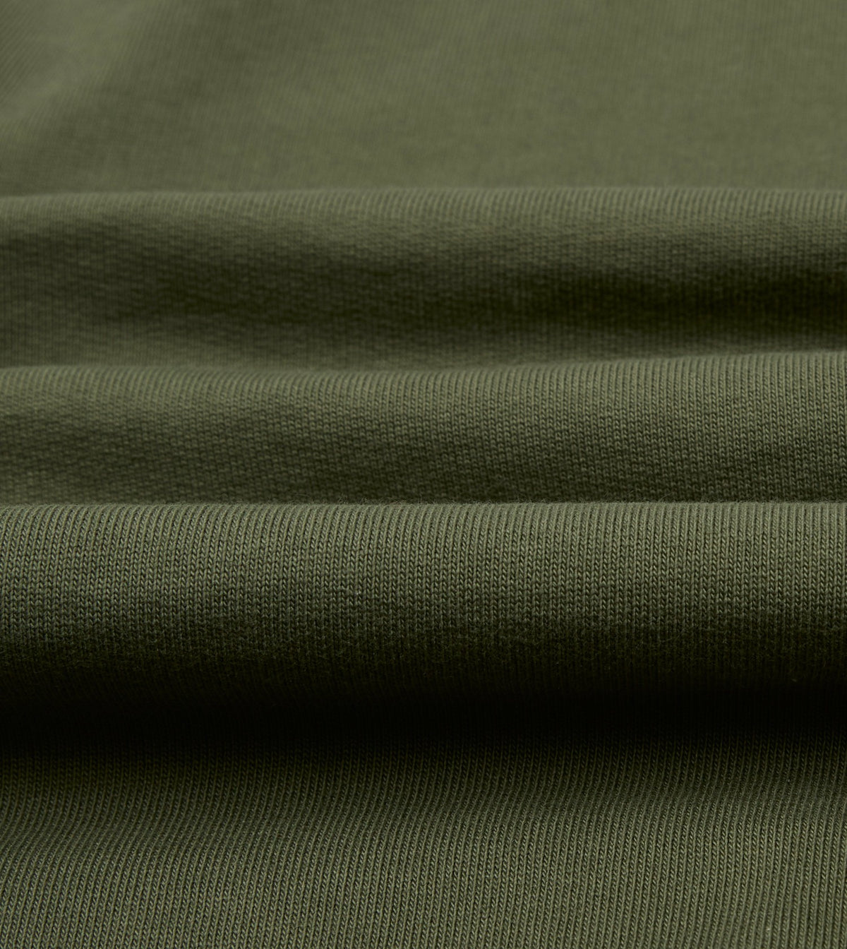 Drake's Khaki Green Cotton Quarter Zip Collared Sweatshirt