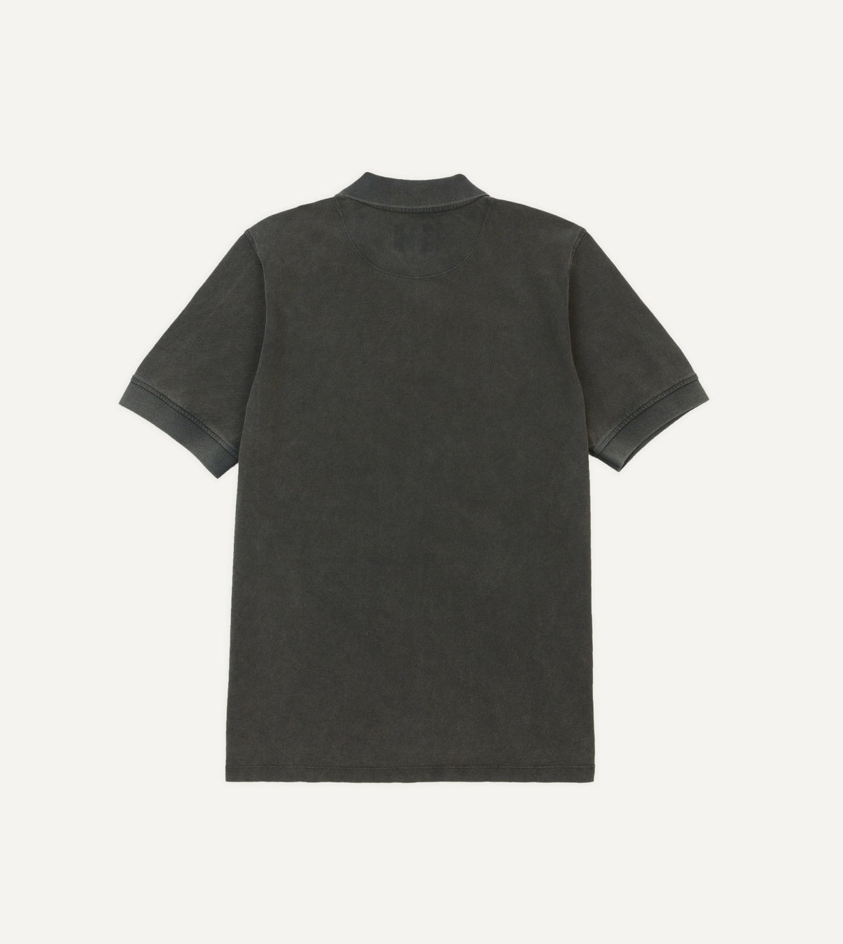 Drake's Washed Black Piqué Cotton Polo Shirt