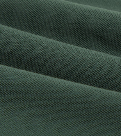 Drake's Green Pique Cotton Long-Sleeve Polo Shirt