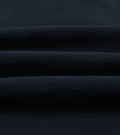 Drake's Navy Pique Cotton Long-Sleeve Polo Shirt