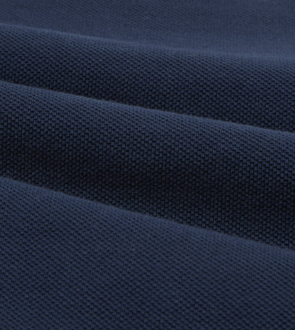 Drake's Light Navy Pique Cotton Long-Sleeve Polo Shirt