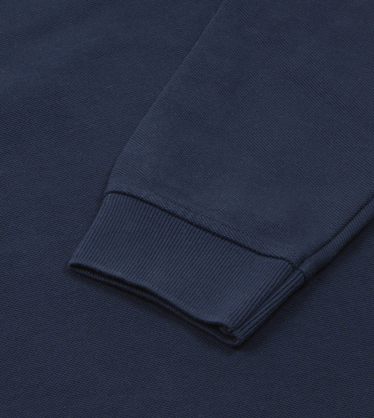 Drake's Light Navy Pique Cotton Long-Sleeve Polo Shirt