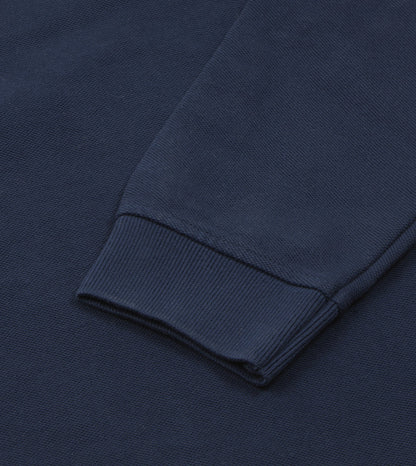 Drake's Light Navy Pique Cotton Long-Sleeve Polo Shirt