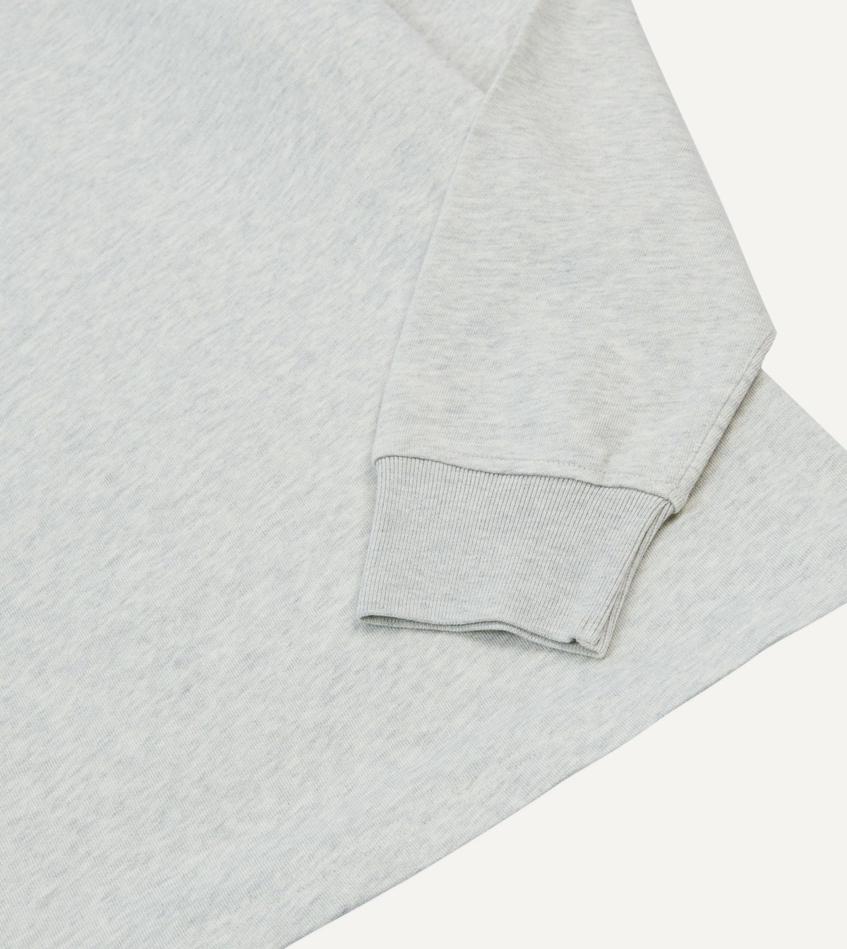 Drake's Grey Melange Jersey Cotton Long-Sleeve Polo Shirt