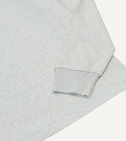 Drake's Grey Melange Jersey Cotton Long-Sleeve Polo Shirt