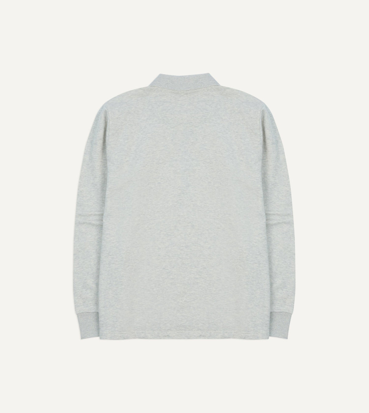 Drake's Grey Melange Jersey Cotton Long-Sleeve Polo Shirt
