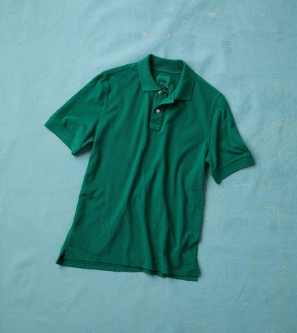 Drake's Green Piqué Cotton Polo Shirt