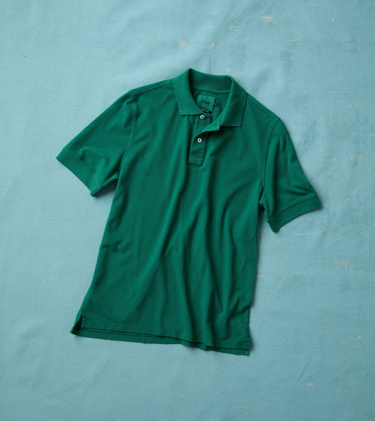 Drake's Green Piqué Cotton Polo Shirt
