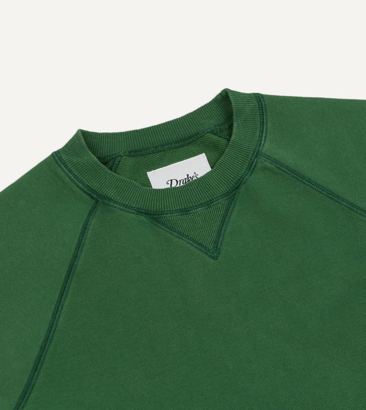 Drake's Green Cotton-Hemp Raglan Sweatshirt