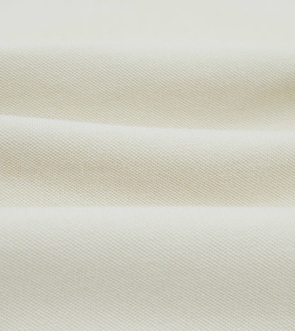 Drake's Ecru Pique Cotton Long-Sleeve Polo Shirt