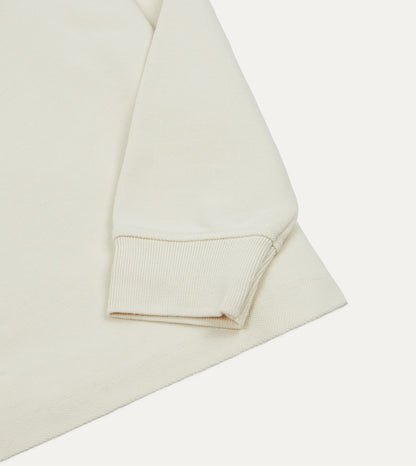 Drake's Ecru Pique Cotton Long-Sleeve Polo Shirt