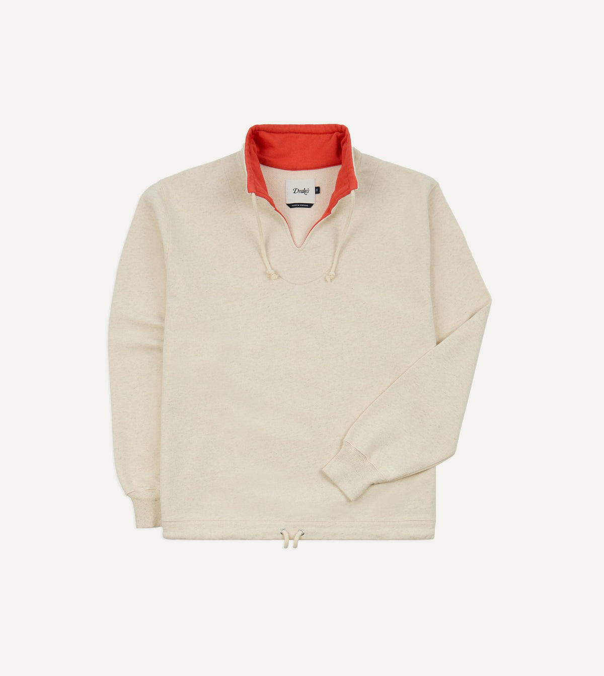 Drake's Ecru Cotton-Hemp Smock Sweatshirt