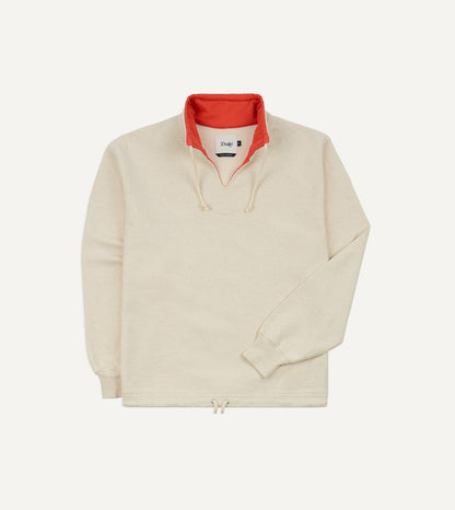 Drake's Ecru Cotton-Hemp Smock Sweatshirt