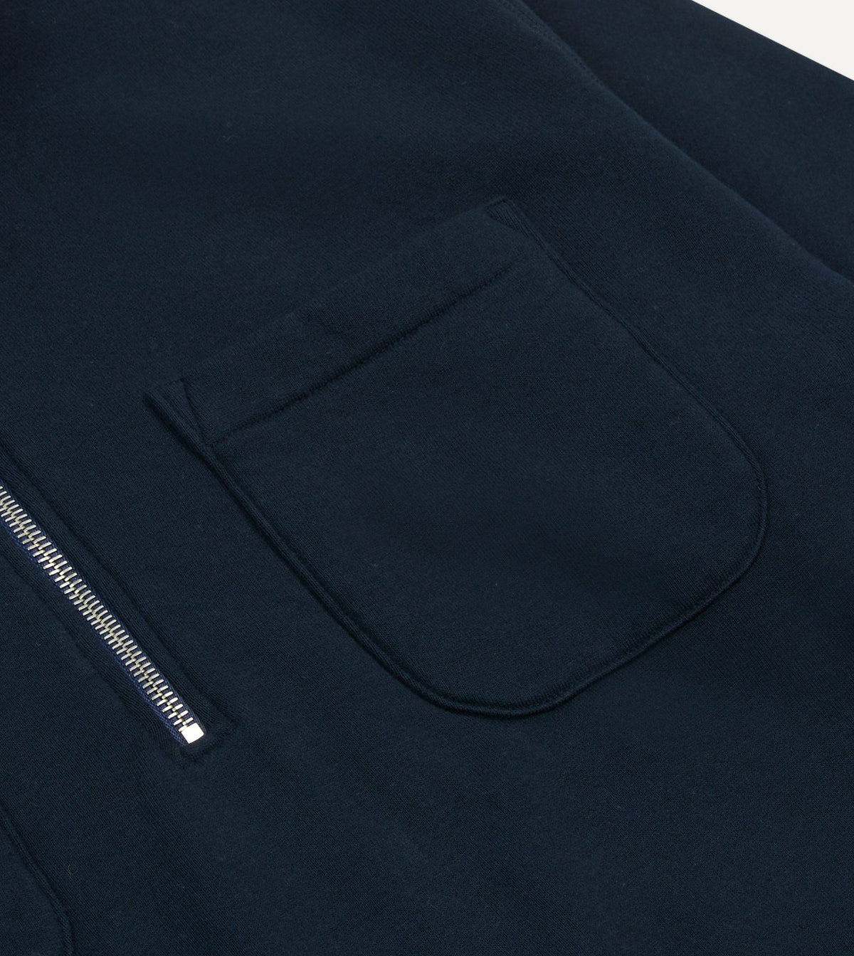 Drake's Navy Cotton Half-Zip Collared Sweatshirt