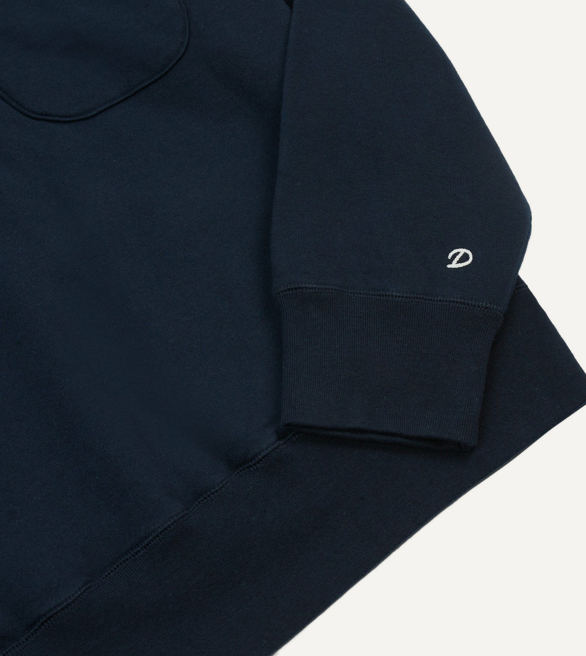 Drake's Navy Cotton Half-Zip Collared Sweatshirt