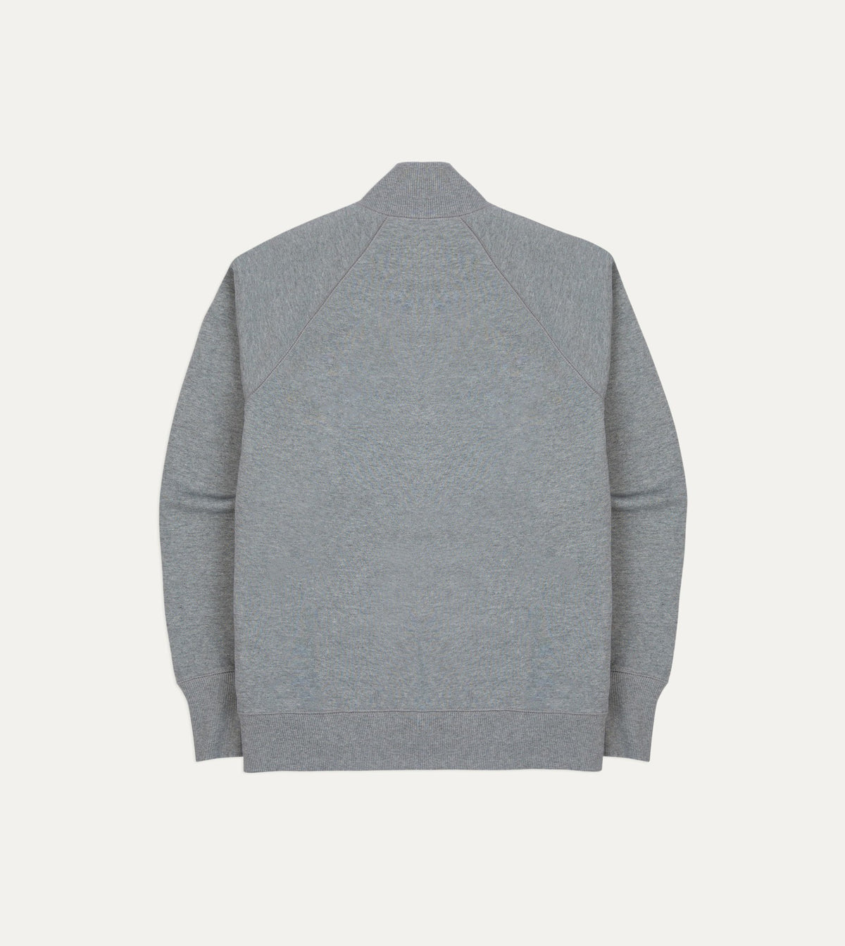 Drake's Grey Cotton Quarter Zip Sweatshirt