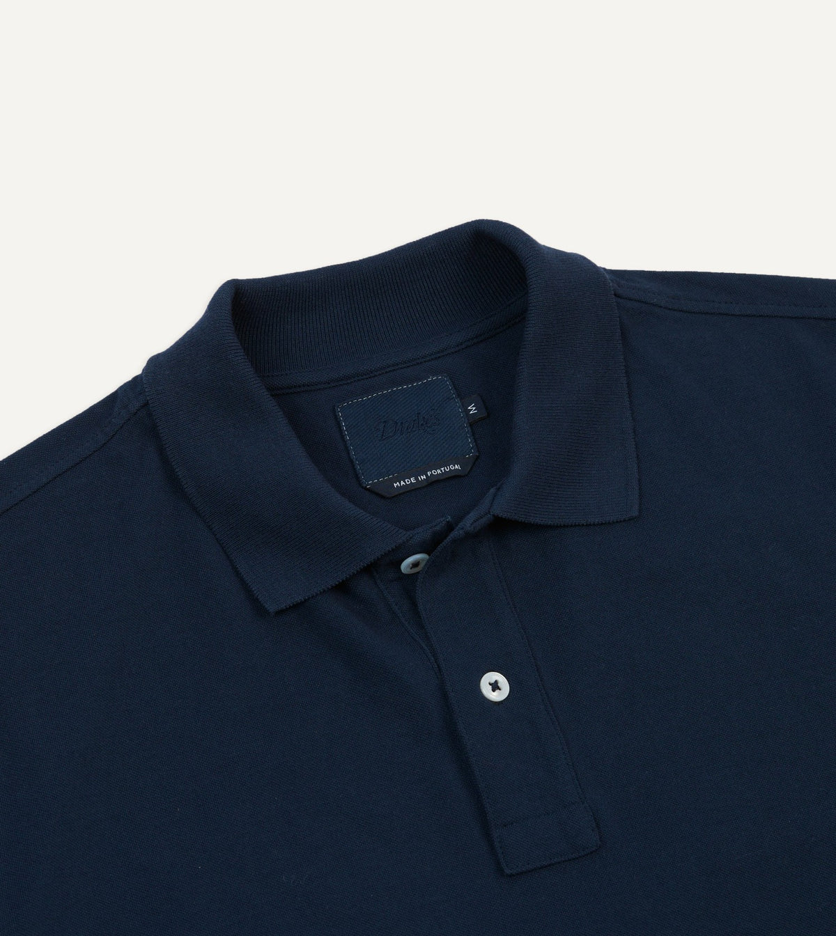 Drake's Dark Navy Piqué Cotton Polo Shirt