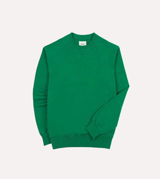 Drake's Green Cotton Cashmere Sweatshirt