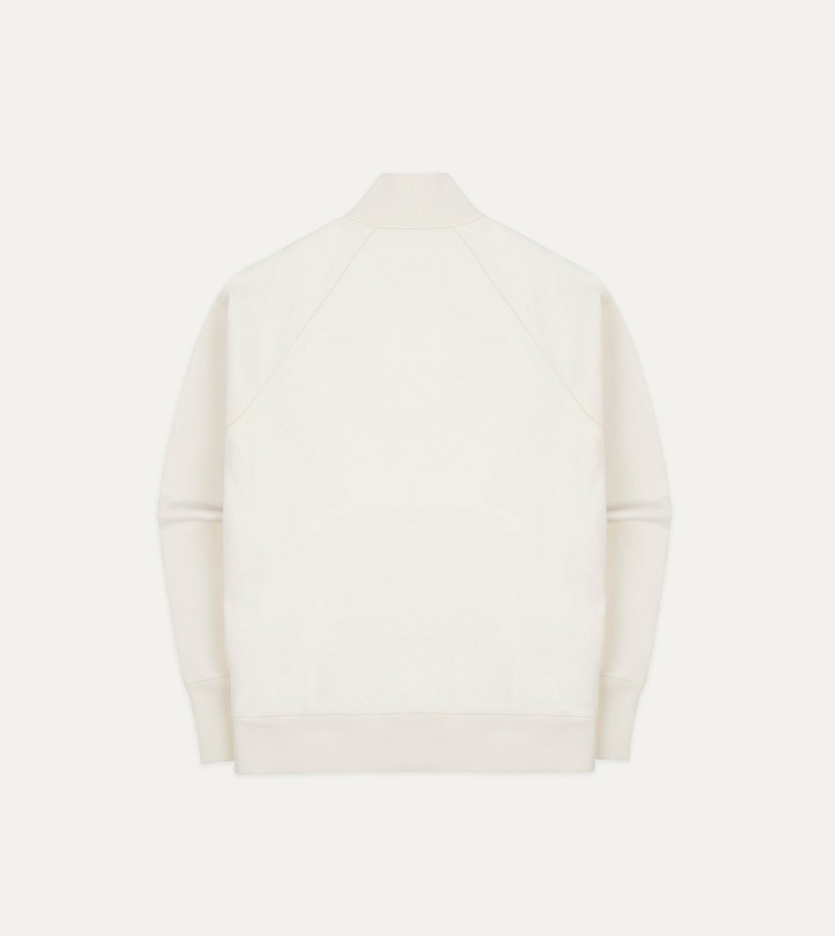 Drake's Ecru Cotton Quarter Zip Sweatshirt