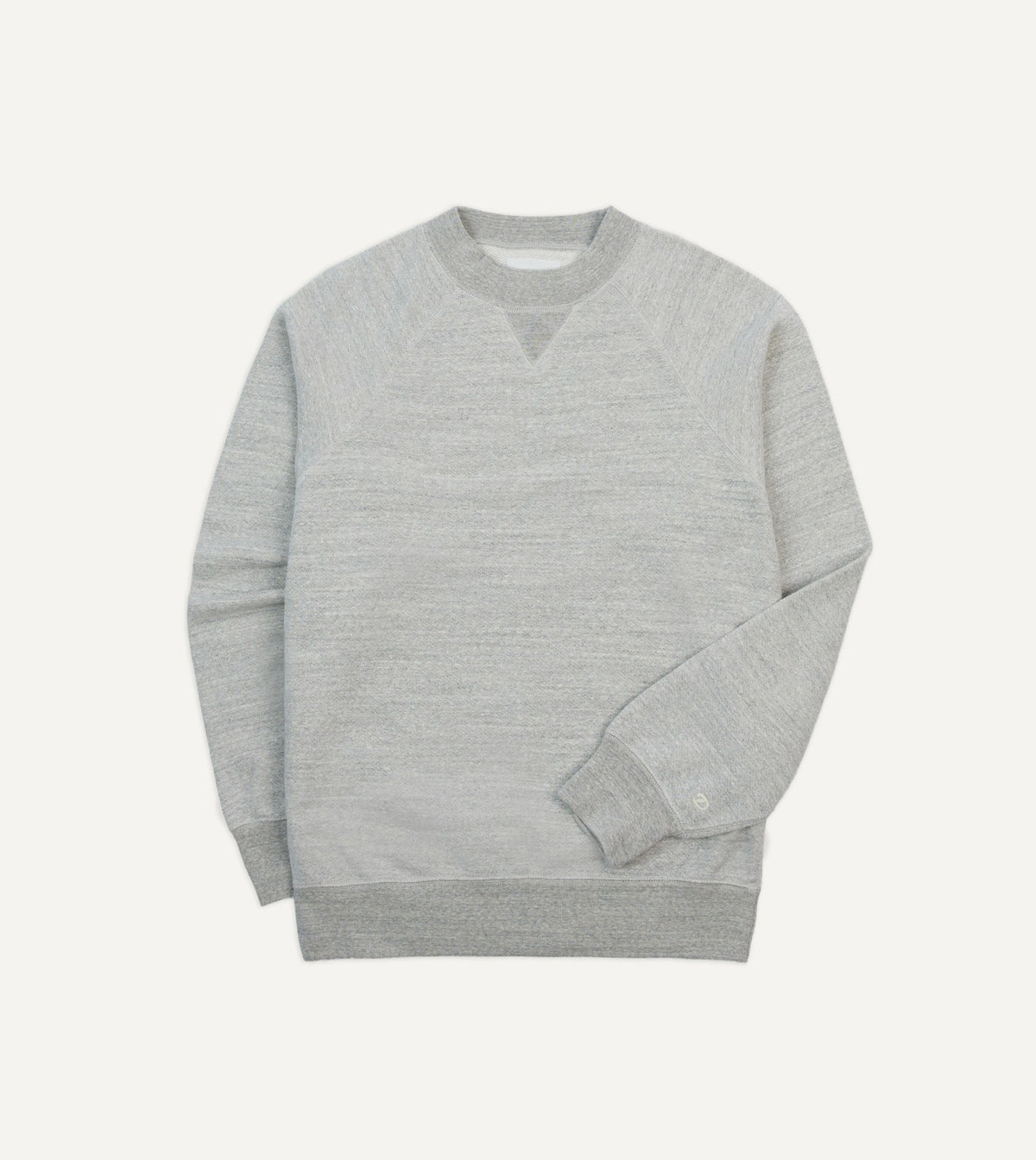 Drake's Grey Melange Cotton Sweatshirt