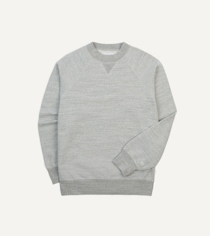Drake's Grey Melange Cotton Sweatshirt
