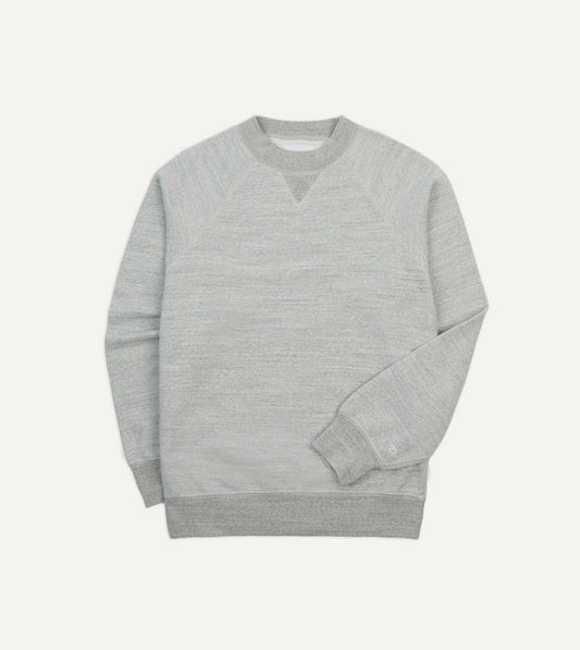 Drake's Grey Melange Cotton Sweatshirt