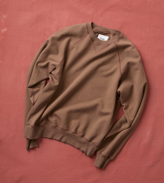 Drake's Brown Cotton-Hemp Raglan Sweatshirt