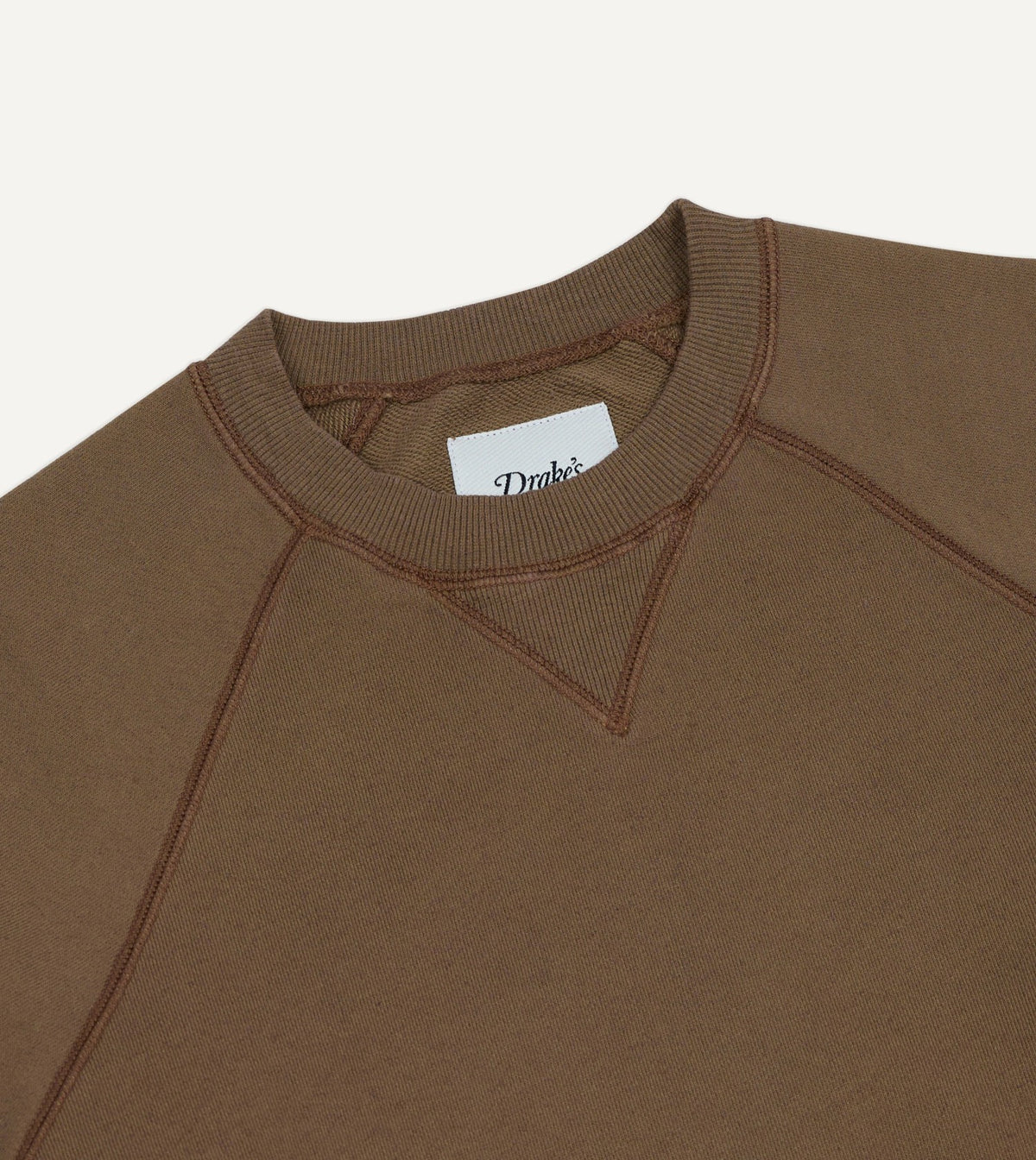 Drake's Brown Cotton-Hemp Raglan Sweatshirt