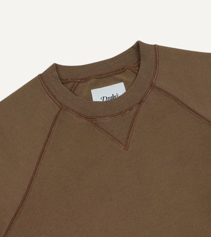 Drake's Brown Cotton-Hemp Raglan Sweatshirt