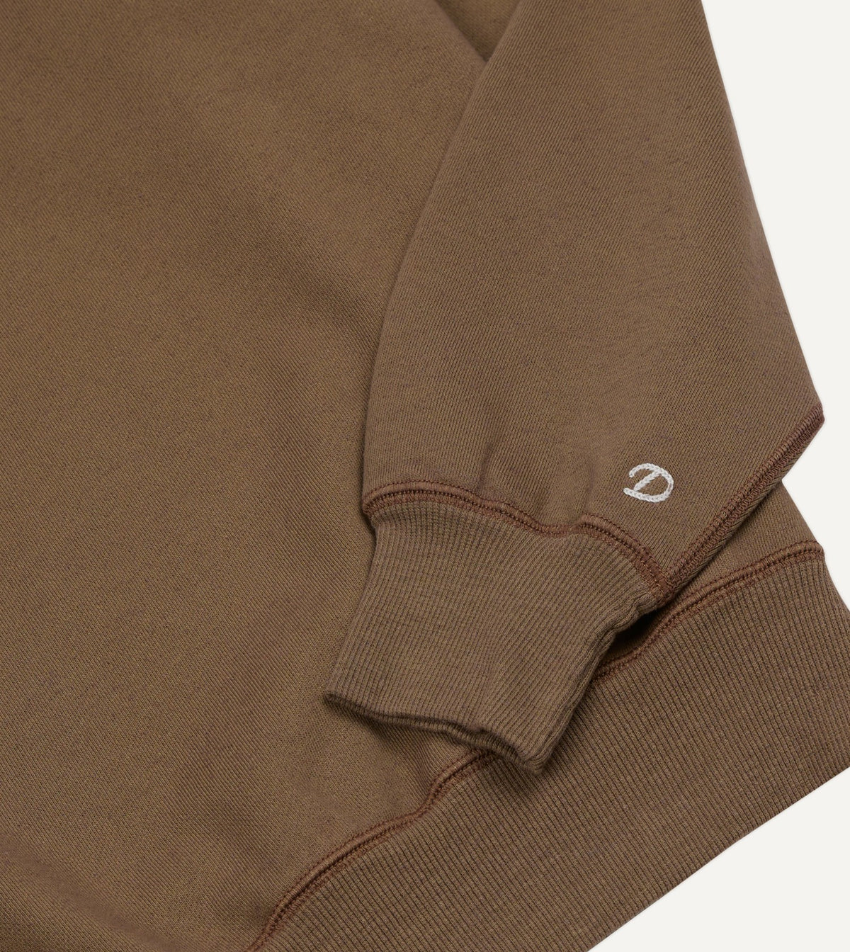 Drake's Brown Cotton-Hemp Raglan Sweatshirt