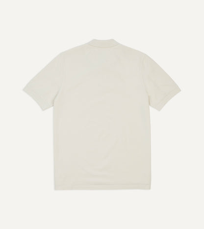 Drake's Ecru Piqué Cotton Polo Shirt
