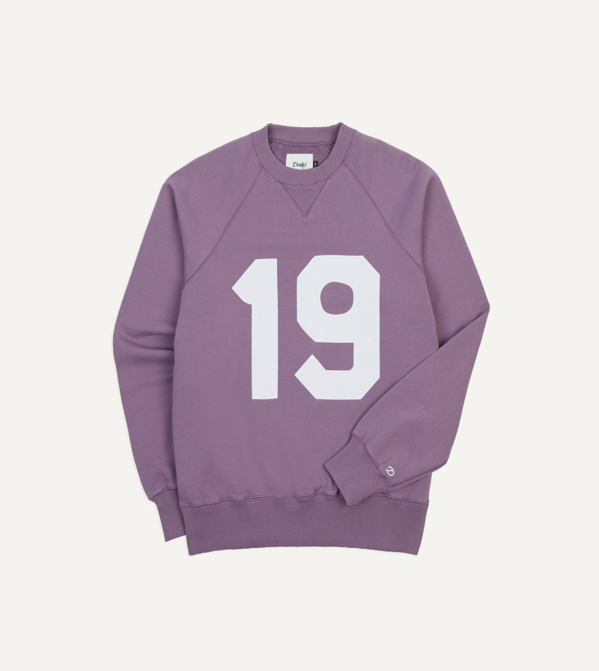 Drake's Lilac ‘1977’ Appliqué Cotton Sweatshirt