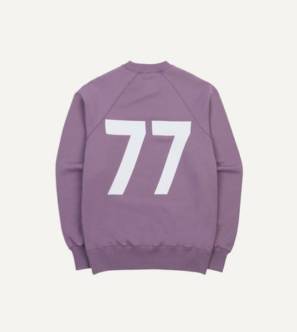 Drake's Lilac ‘1977’ Appliqué Cotton Sweatshirt