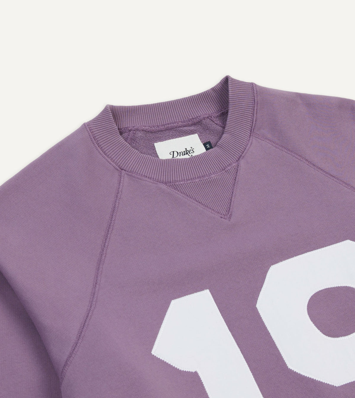 Drake's Lilac ‘1977’ Appliqué Cotton Sweatshirt