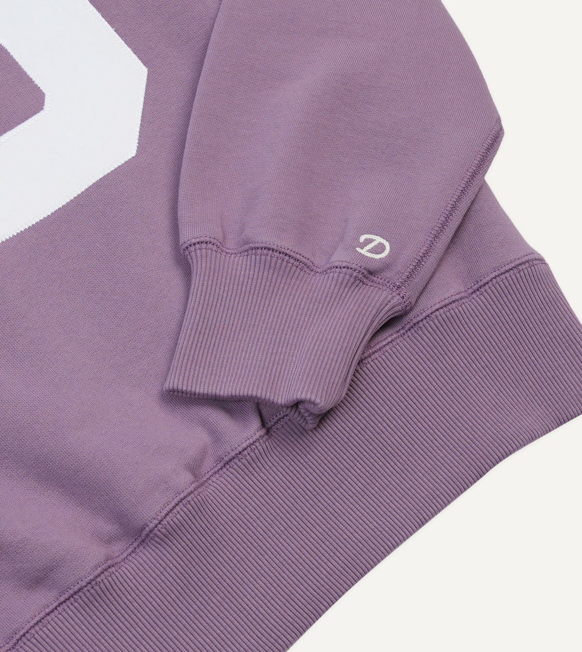 Drake's Lilac ‘1977’ Appliqué Cotton Sweatshirt