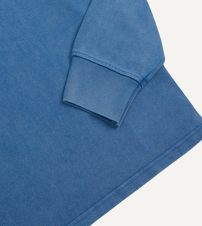 Drake's Indigo Cotton Jersey Long-Sleeve Polo Shirt