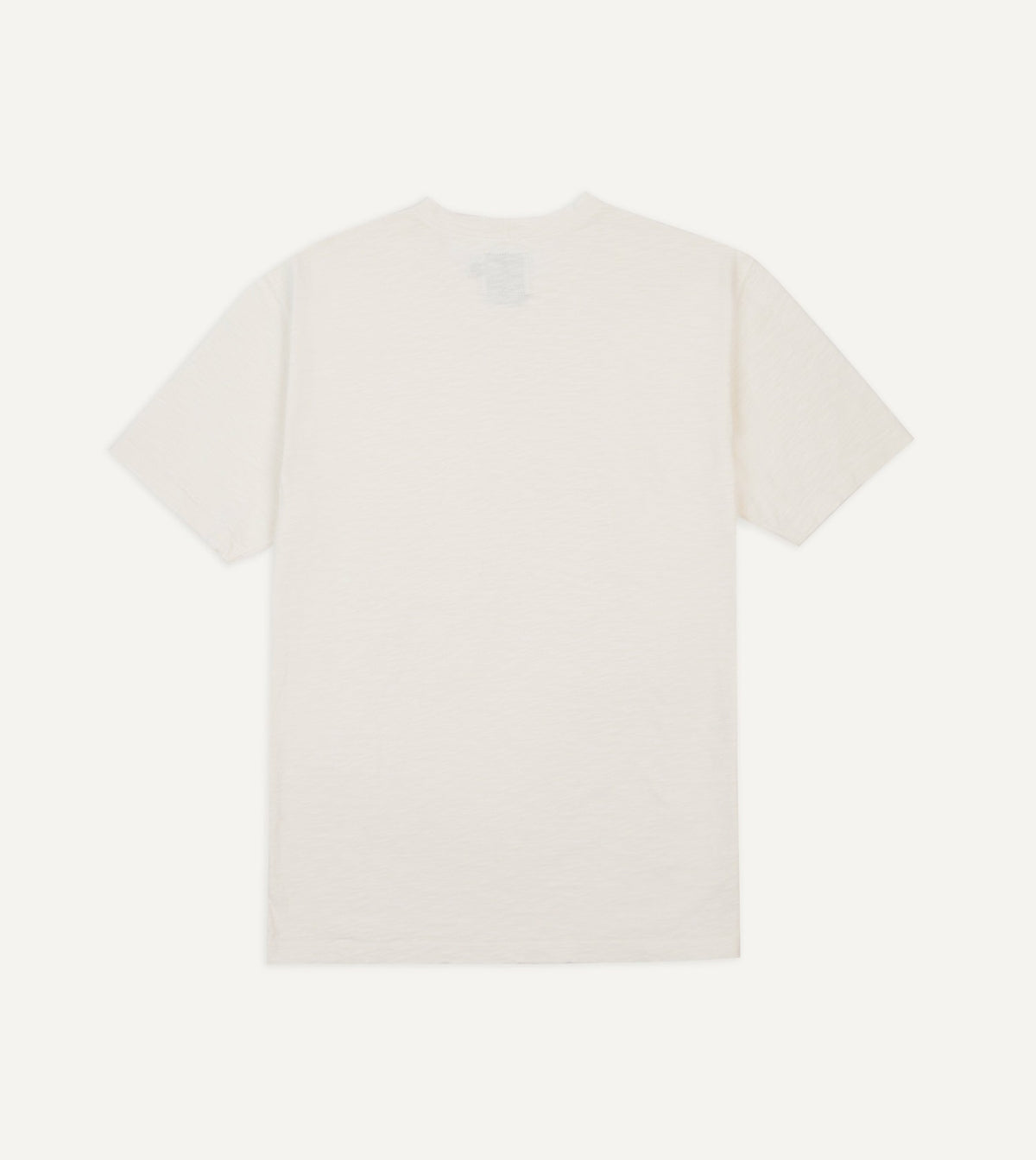 Drake's Antique White Flamé Cotton Crew Neck Hiking T-Shirt