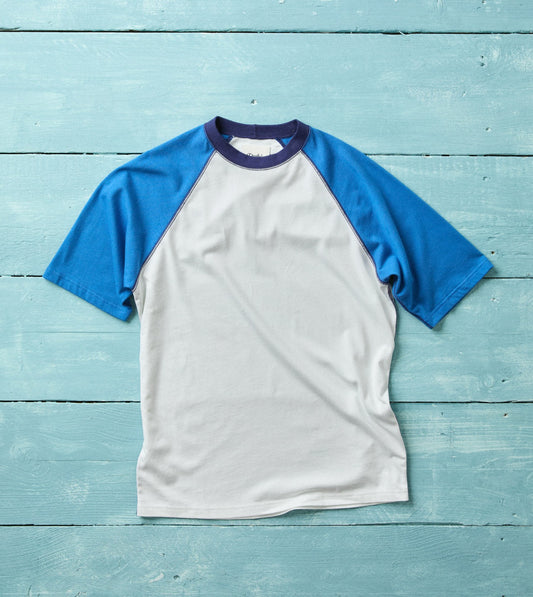 Drake's White and Blue Raglan Sleeve Hiking T-Shirt
