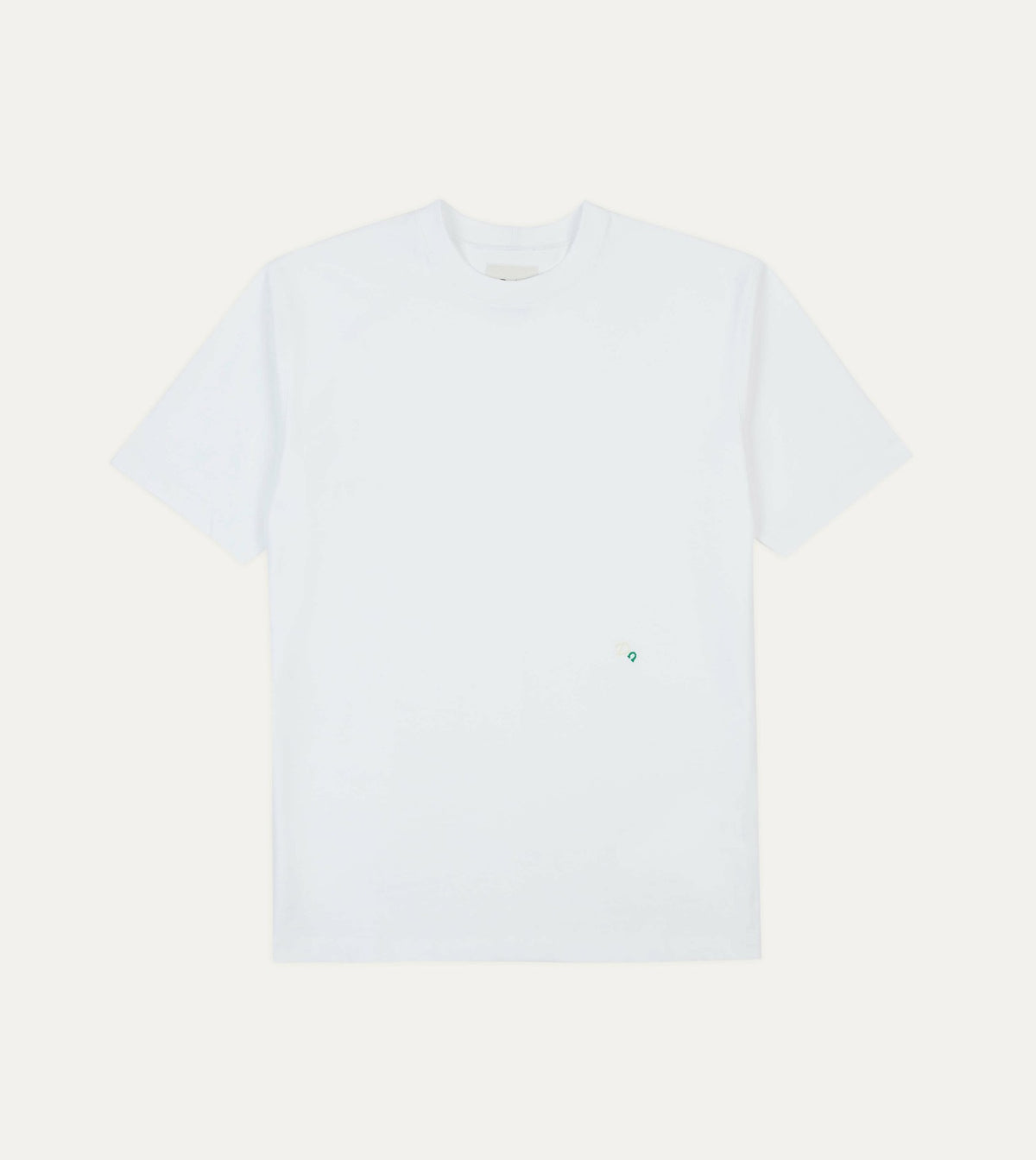 Drake's White Horseshoe Embroidered Crew Neck Hiking T-Shirt