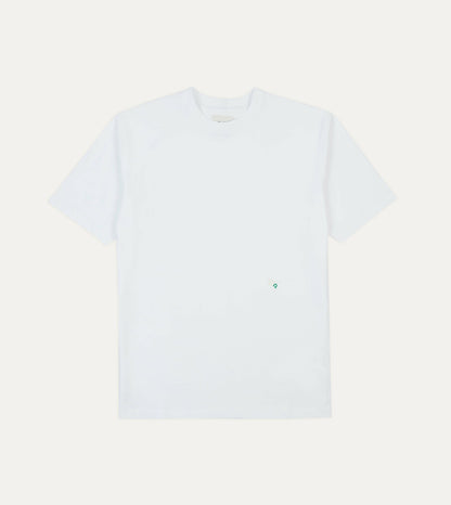 Drake's White Horseshoe Embroidered Crew Neck Hiking T-Shirt