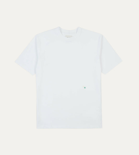 Drake's White Horseshoe Embroidered Crew Neck Hiking T-Shirt