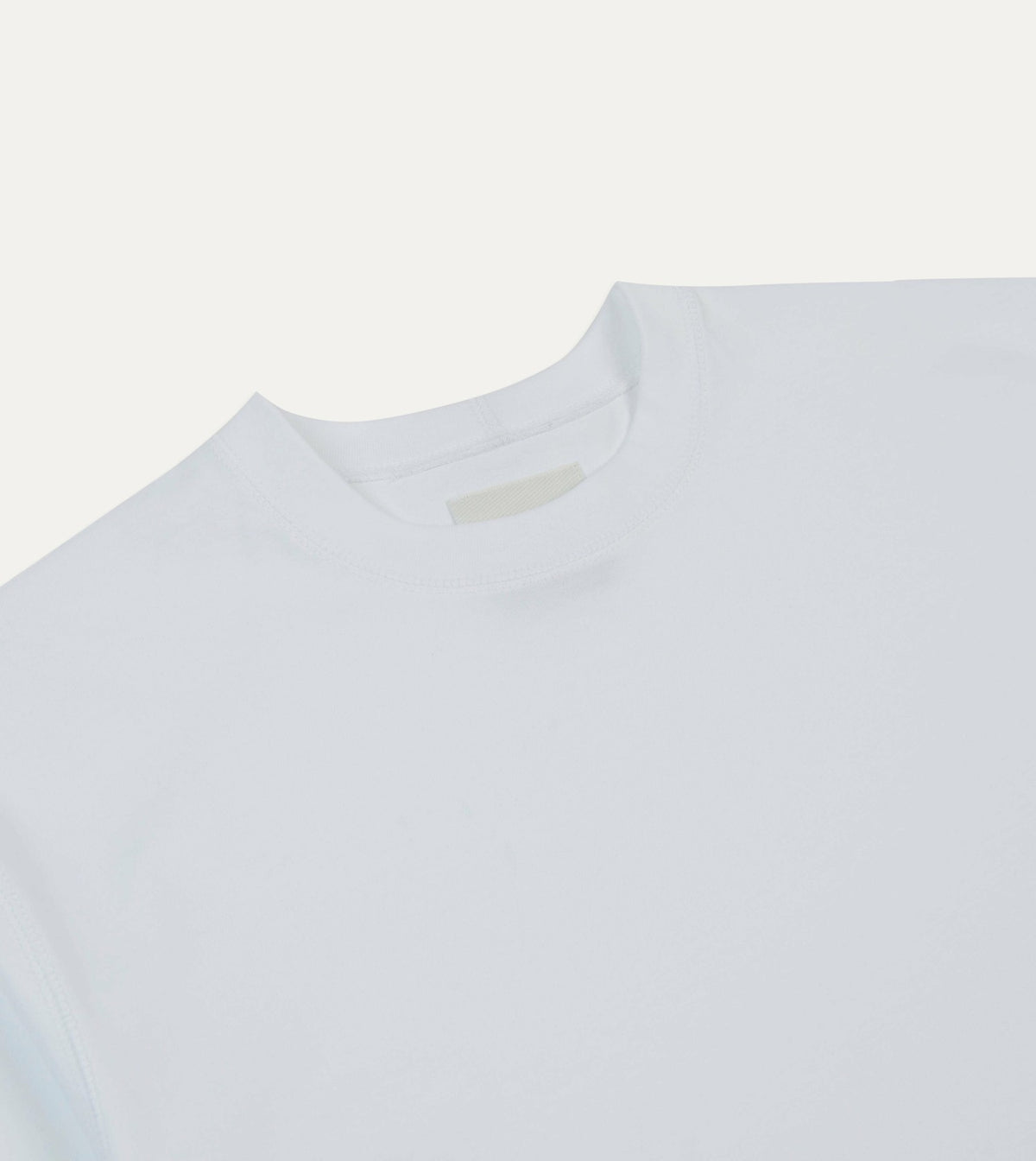 Drake's White Horseshoe Embroidered Crew Neck Hiking T-Shirt