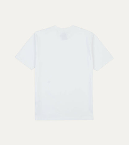 Drake's White Horseshoe Embroidered Crew Neck Hiking T-Shirt