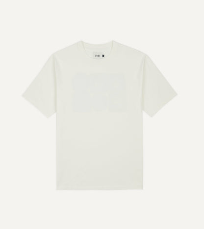 Drake's Antique White 'Tile' Print Short-Sleeve Hiking T-Shirt
