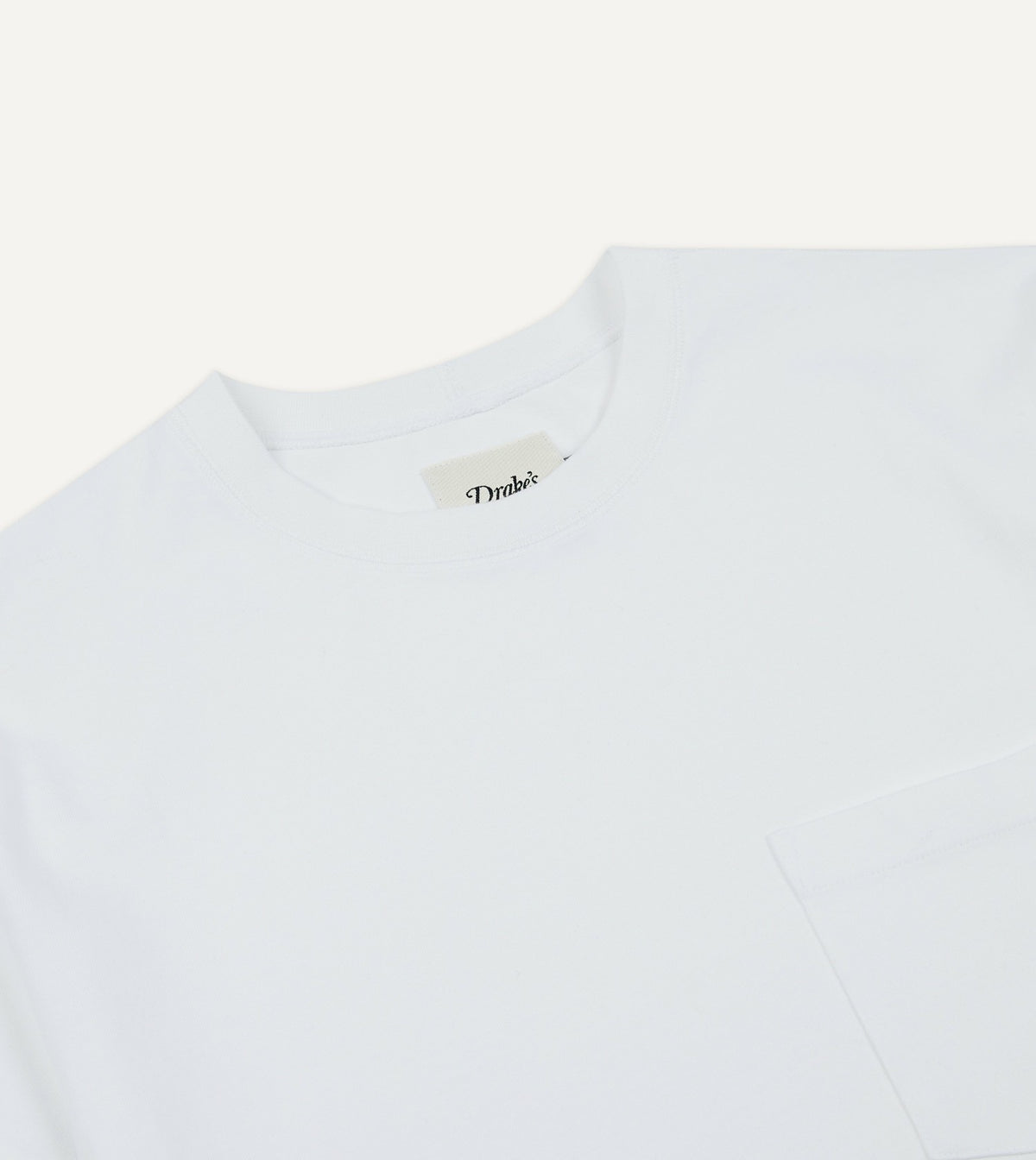 Drake's White Printed Stripe Hiking T-Shirt