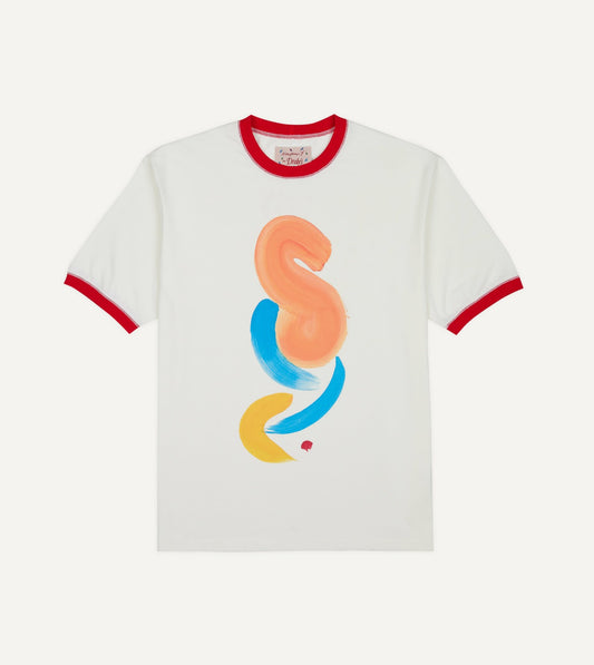 Drake's Mayumi Y. for Drake’s Print Ringer T-Shirt
