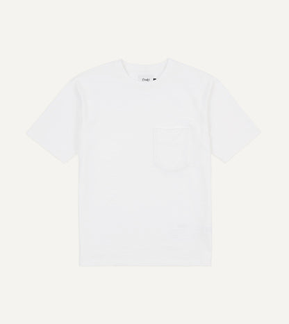 Drake's White Flamé Cotton Crew Neck Hiking T-Shirt